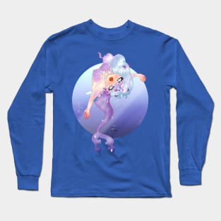 Colorful mermaid swimming Long Sleeve T-Shirt